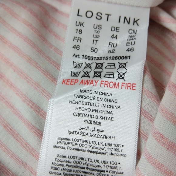 Lost Ink ASOS Wide Leg Ruffle Frill Hem Striped - Picture 7 of 10